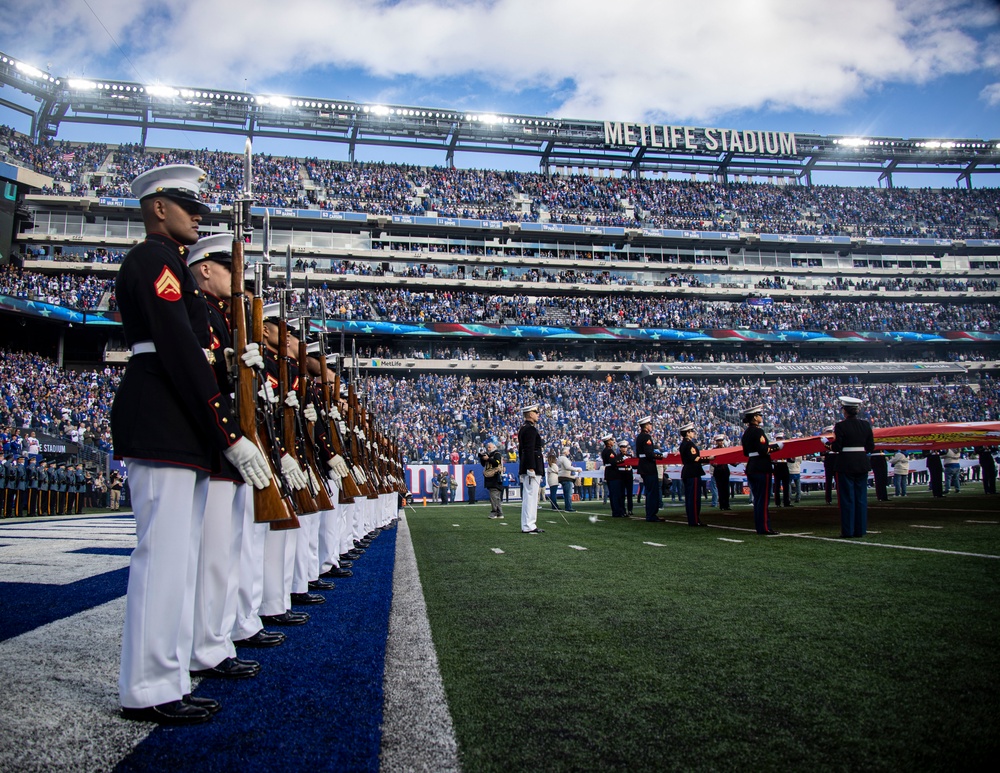 Marines with the Silent Drill Platoon perform over Veteran's Weekend