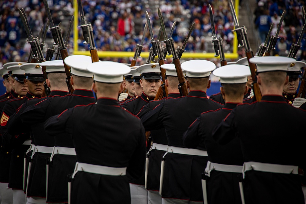 Marines with the Silent Drill Platoon perform over Veteran's Weekend