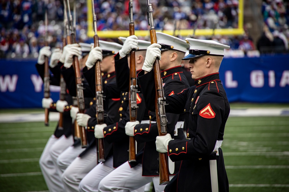 Marines with the Silent Drill Platoon perform over Veteran's Weekend