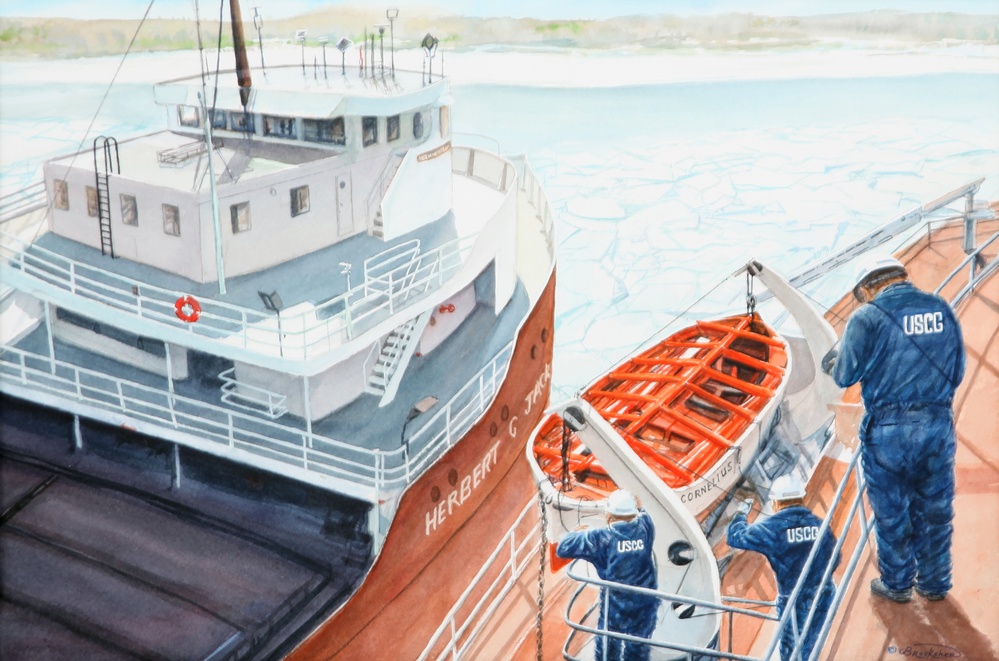 US Coast Guard Art Program 2009 Collection, Ob ID # 200903, &quot;Great Lakes inspections,&quot; Jim Brooksher  (3 of 33)