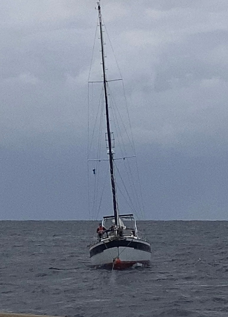 The Coast Guard rescues crew of disabled sail boat participating in rally