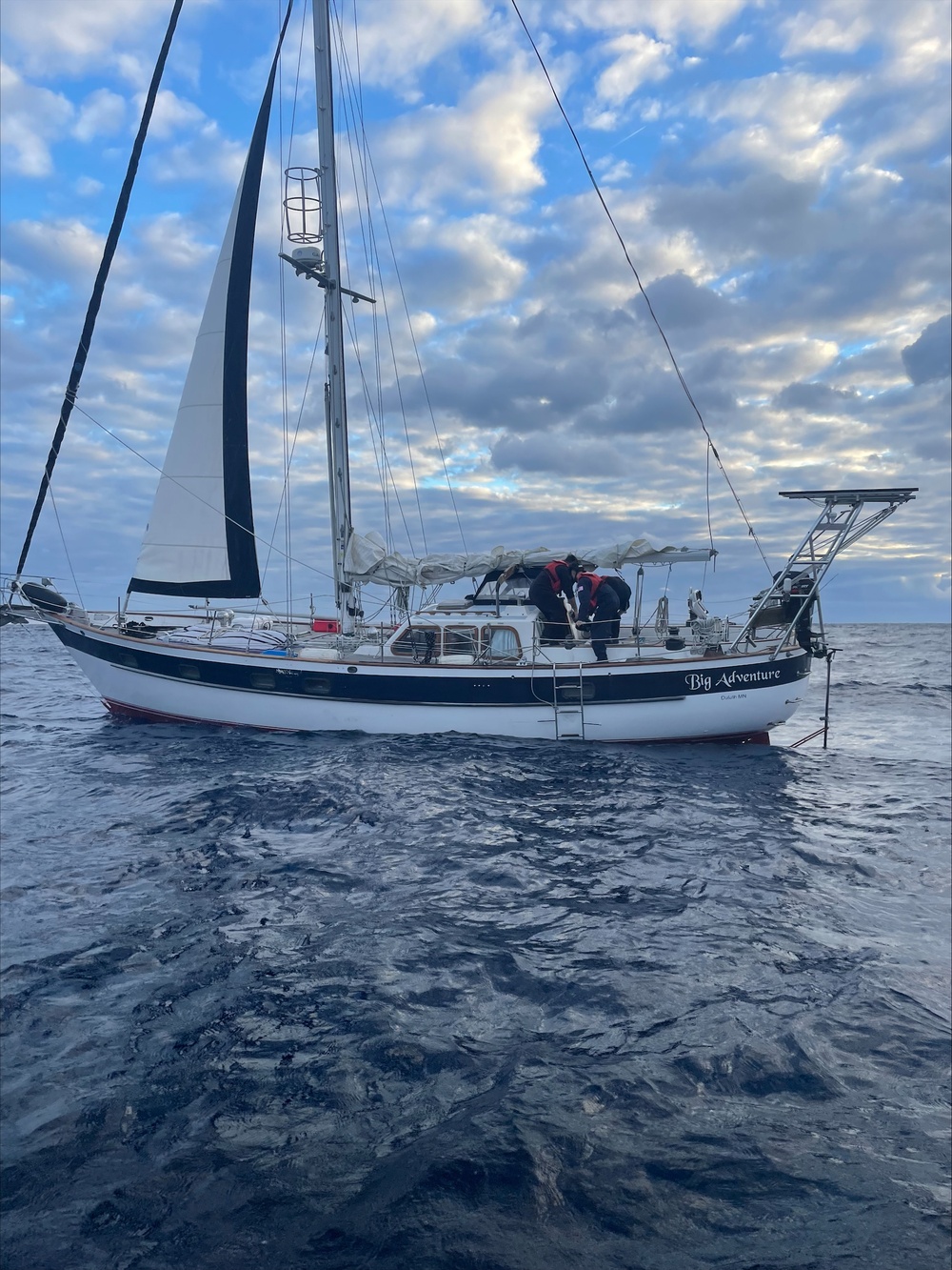 The Coast Guard rescues crew of disabled sail boat participating in rally