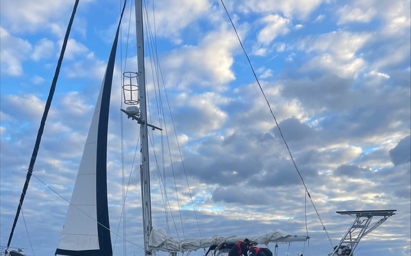 The Coast Guard rescues crew of disabled sail boat participating in rally