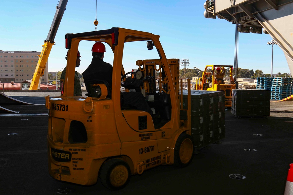 USS Abraham Lincoln conducts an ammunition offload