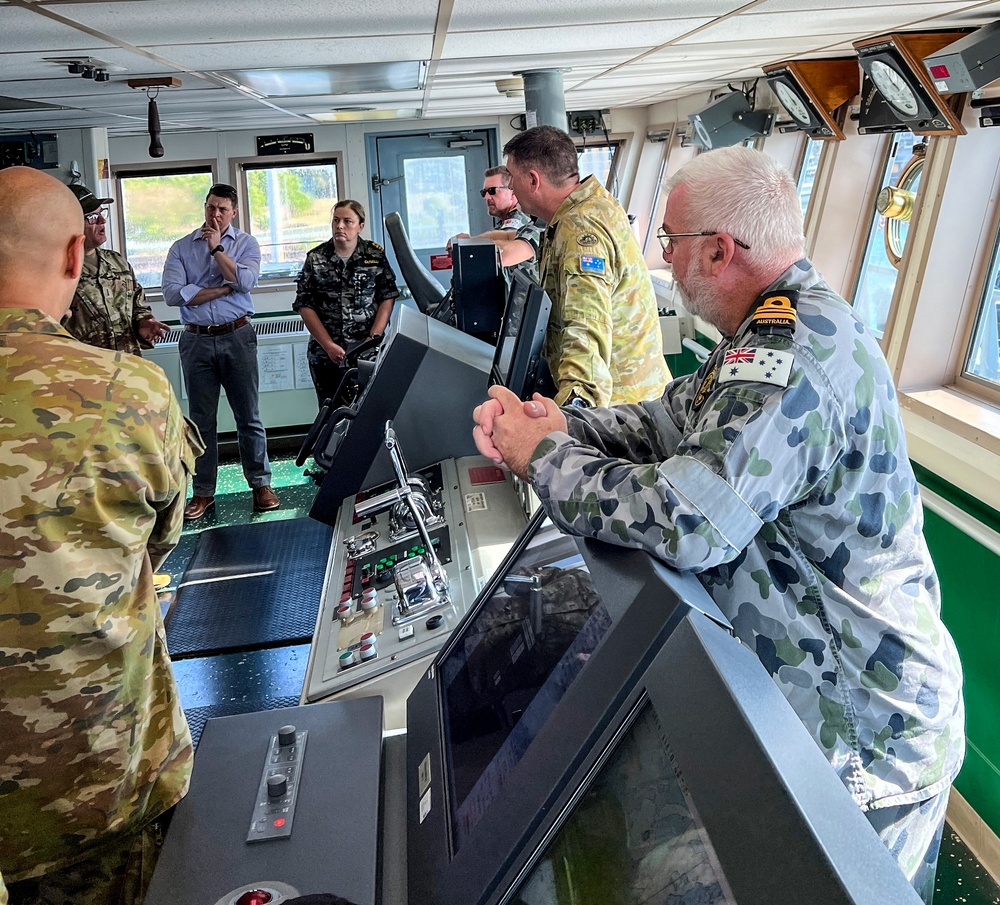 Senior leaders from the Australian Defence Force tour LSV3 during Koolendong 22.