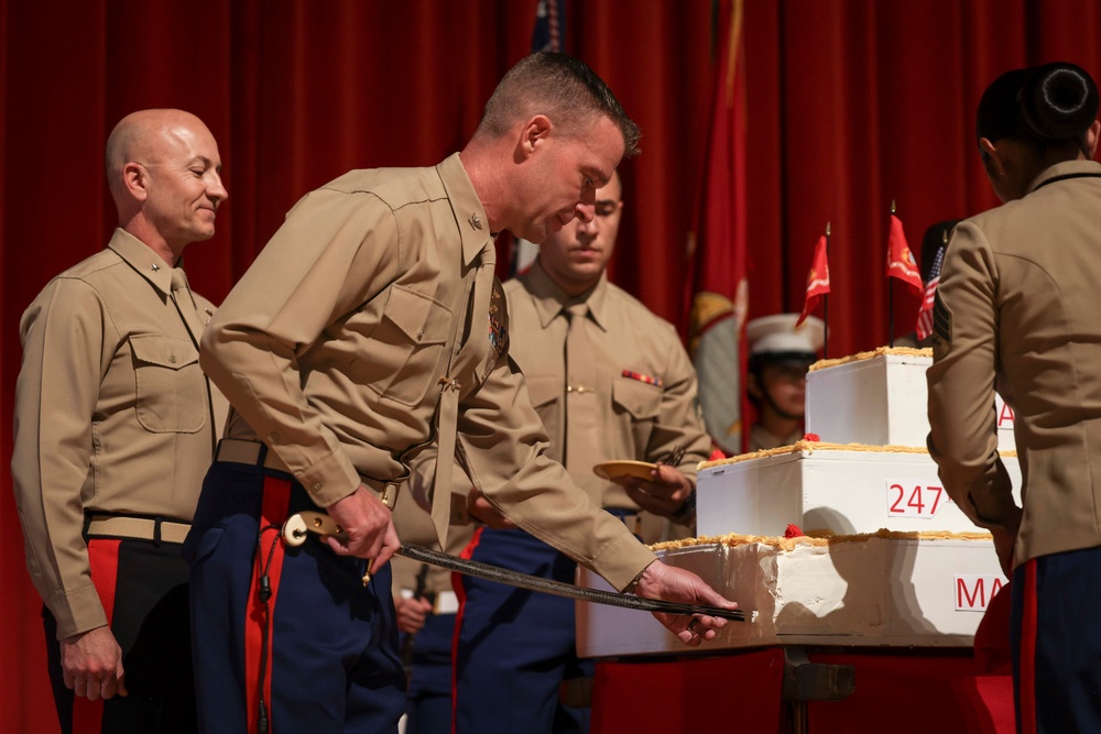 Cake cutting ceremony commemorates 247th Marine Corps birthday