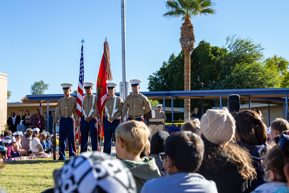 VMU-1 Color Guard performs at James B. Rolle Elementary