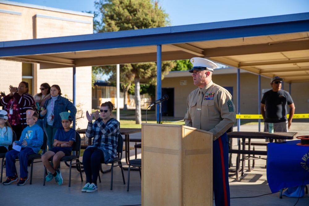 VMU-1 Color Guard performs at James B. Rolle Elementary