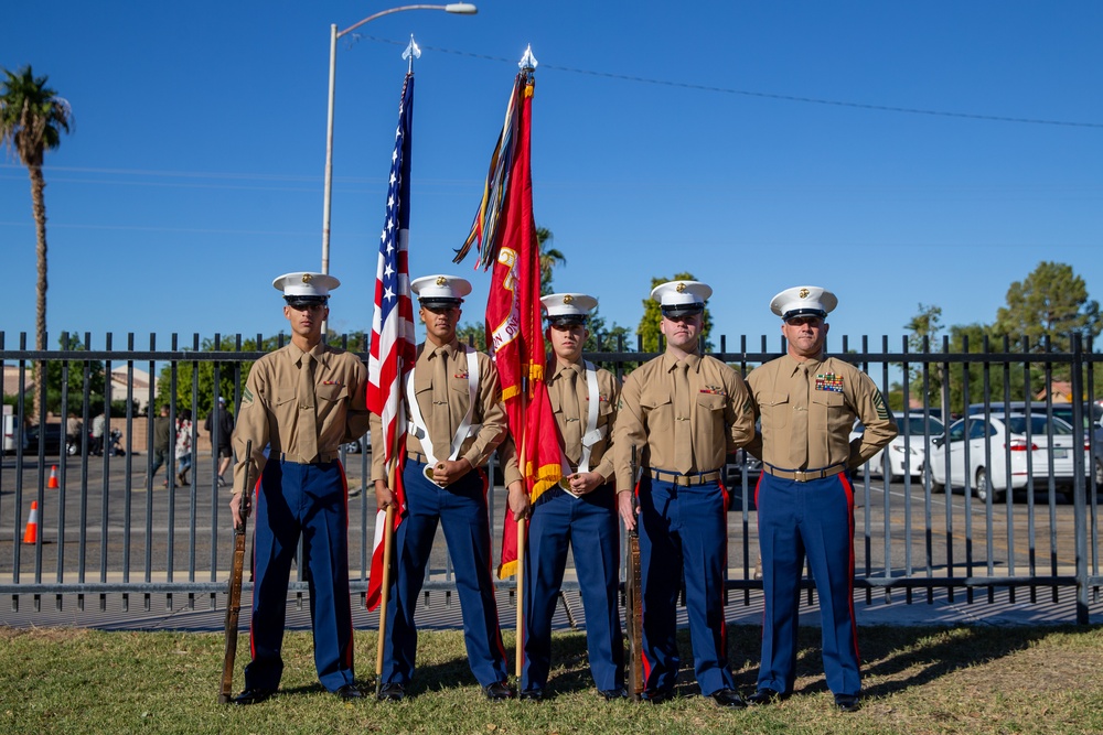 VMU-1 Color Guard performs at James B. Rolle Elementary