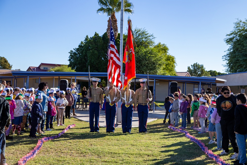 VMU-1 Color Guard performs at James B. Rolle Elementary