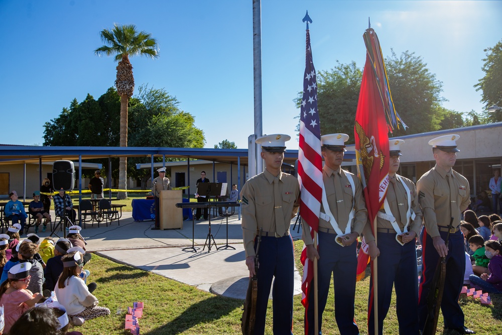 VMU-1 Color Guard performs at James B. Rolle Elementary