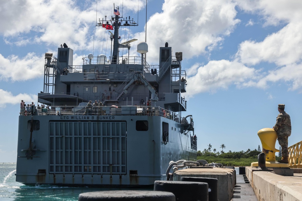 The 8th Theater Sustainment Command’s Commanding General, Maj. Gen. Jered P. Helwig, hosts Congressional Staff Delegates on a visit aboard LSV4