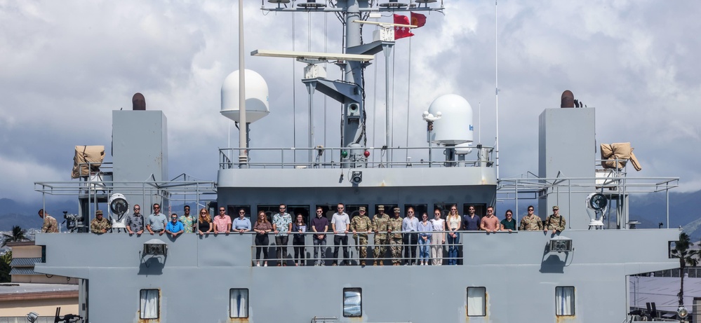 The 8th Theater Sustainment Command’s Commanding General, Maj. Gen. Jered P. Helwig, hosts Congressional Staff Delegates on a visit aboard LSV4