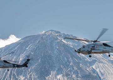 Warlords Conduct Flight Exercise Near Mount Fuji