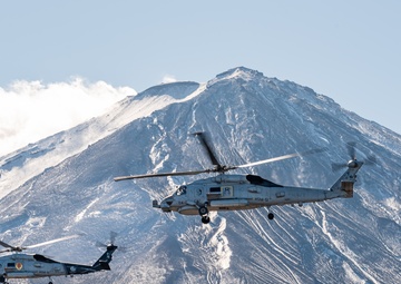 Warlords Conduct Flight Exercise Near Mount Fuji