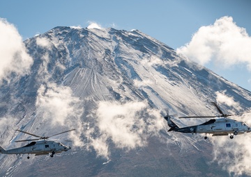 Warlords Conduct Flight Exercise Near Mount Fuji