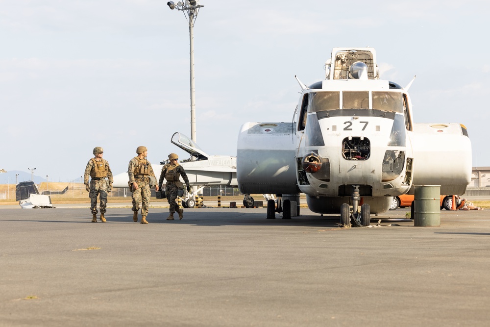 Exercise Active Shield 2022: US Marines conduct an aircraft recovery operation