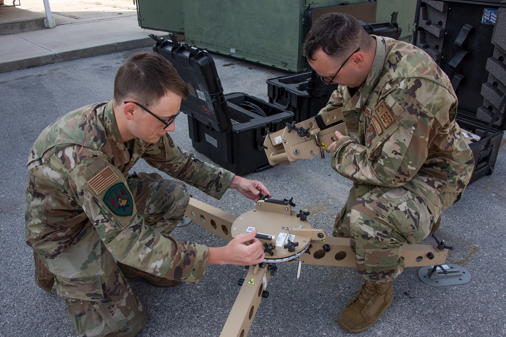 673rd CS ACE Expeditionary Communications team supports 90th EFS in EUCOM AOR