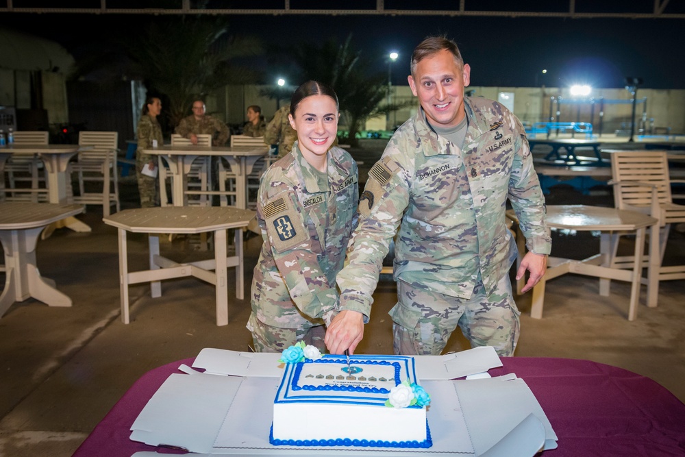 Joint Task Force MED 374 hosted an NCO Induction Ceremony at Baghdad Diplomatic Support Center