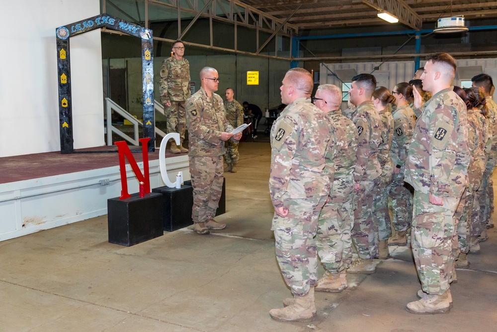 Joint Task Force MED 374 hosted an NCO Induction Ceremony at Baghdad Diplomatic Support Center