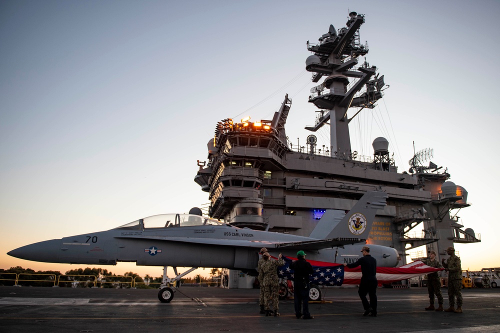 USS Carl Vinson (CVN 70) Evening Colors