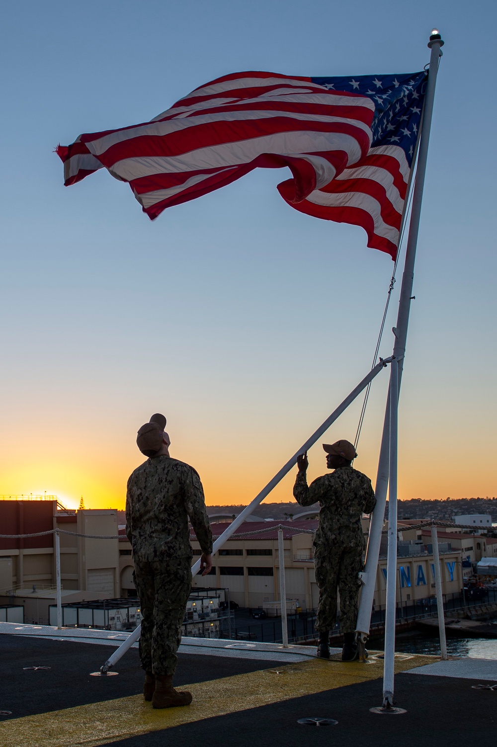 USS Carl Vinson (CVN 70) Evening Colors