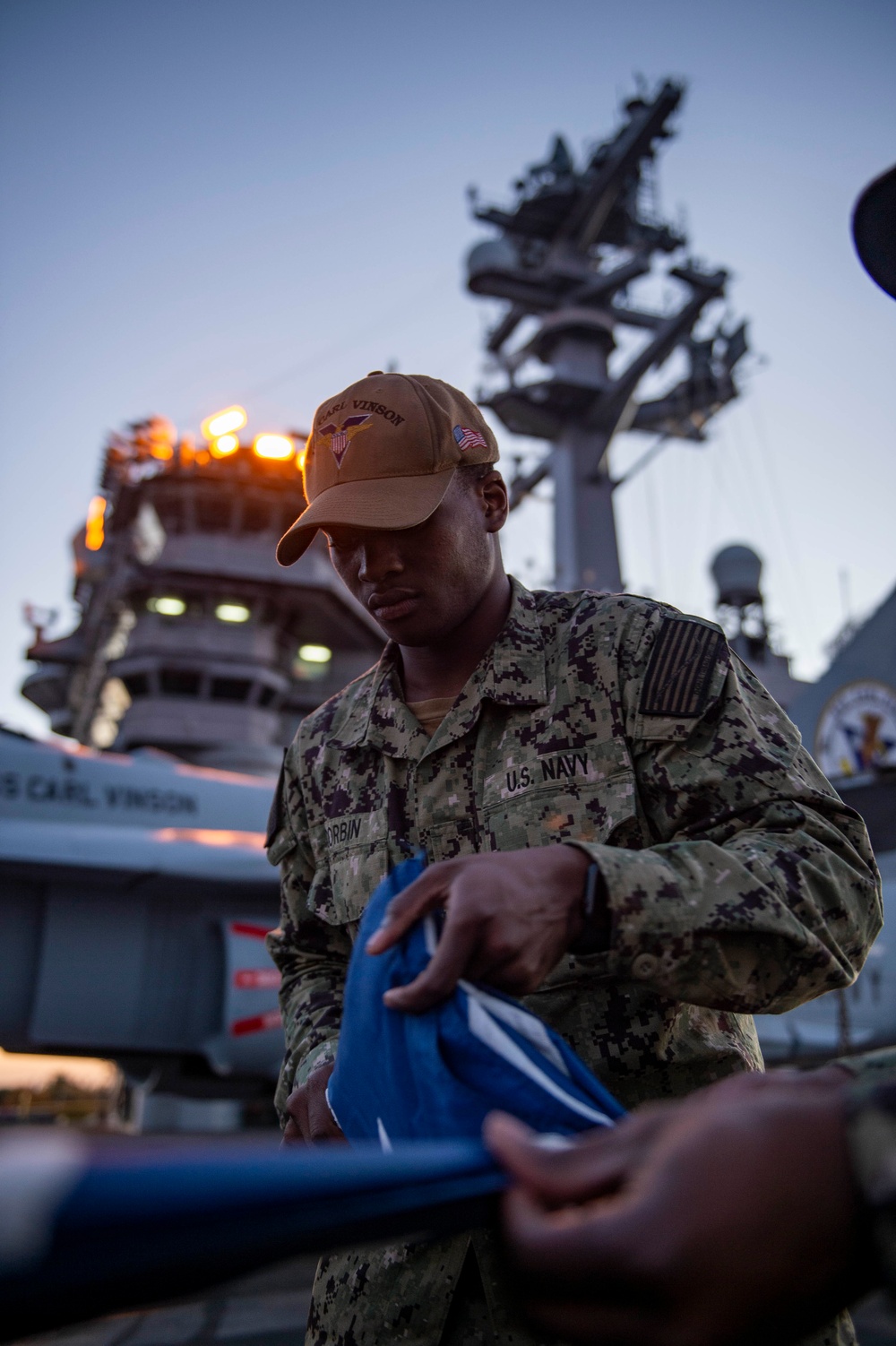 USS Carl Vinson (CVN 70) Evening Colors