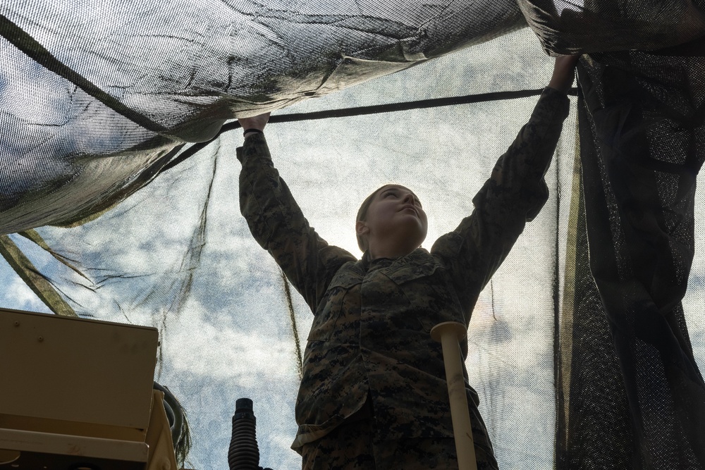 Combat Logistics Battalion 24 holds Camouflage Netting Demonstration