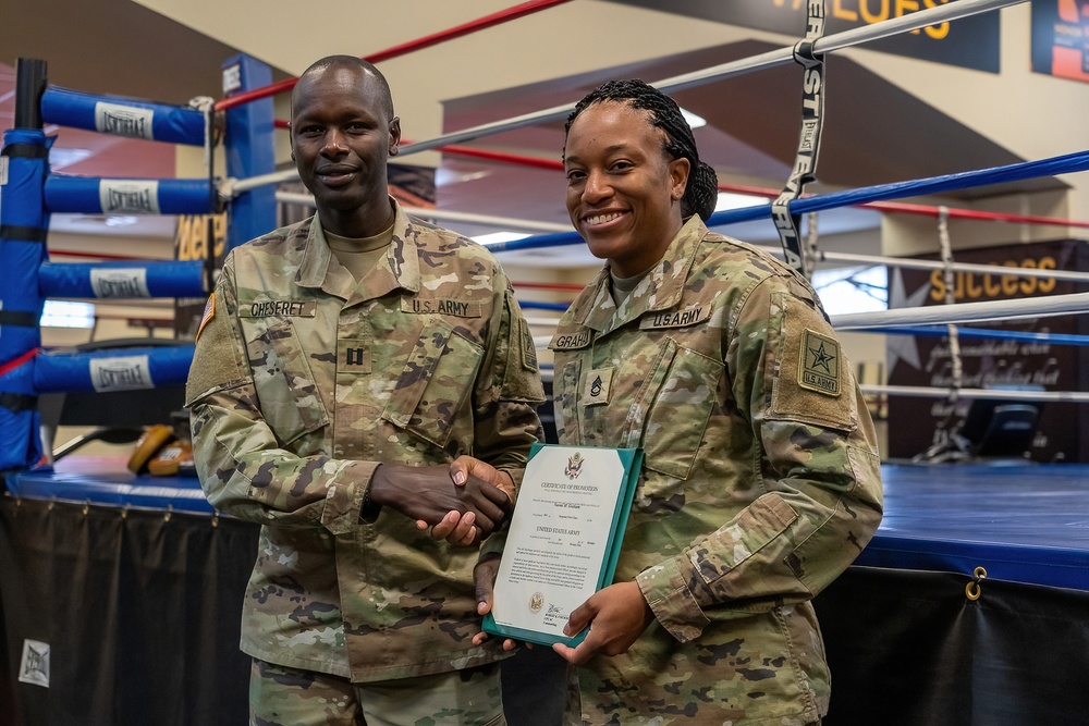 Boxing Soldier-athletes Promoted at Army World Class Athlete Program