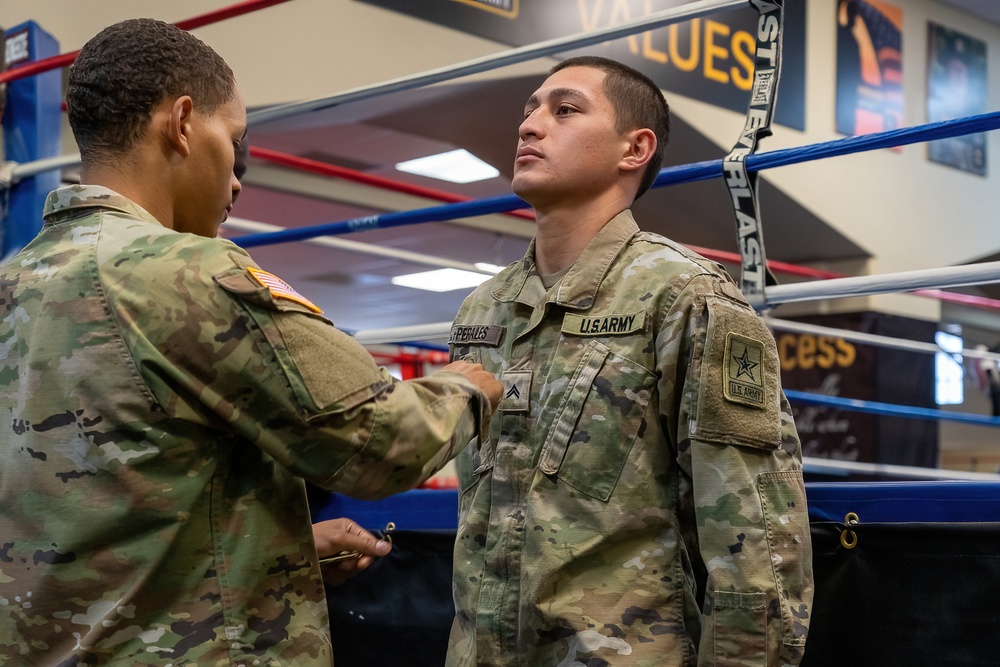 Boxing Soldier-athletes Promoted at Army World Class Athlete Program