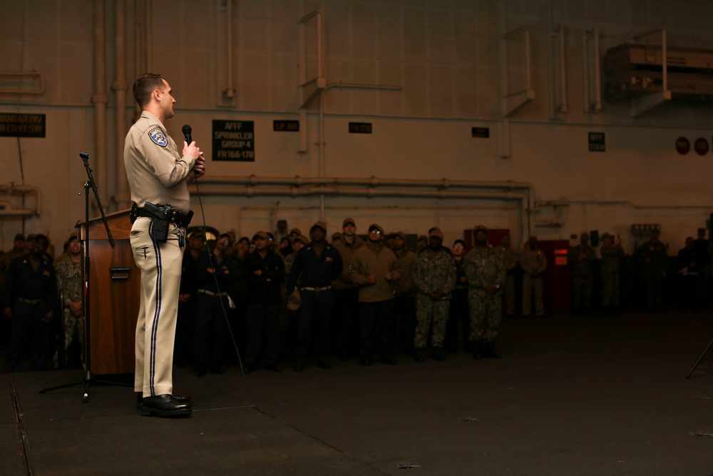 Abraham Lincoln hosts an all-hands safety stand down