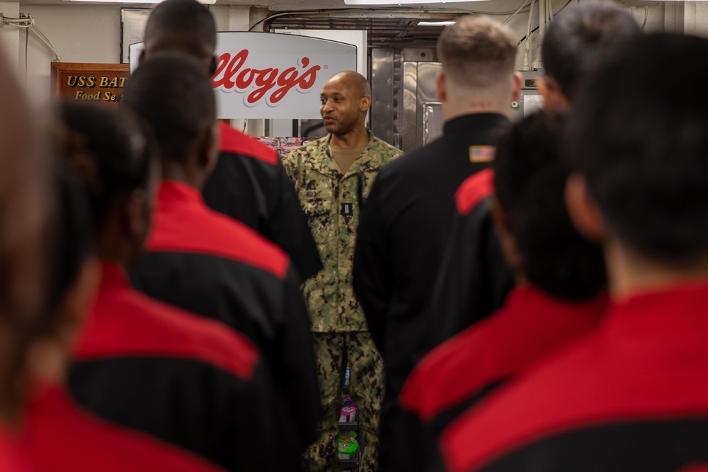 USS Bataan Supply Department Participates In Inspection