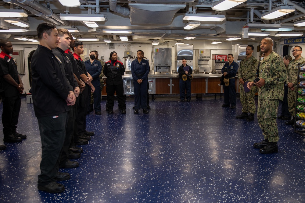 USS Bataan Supply Department Participates In Inspection