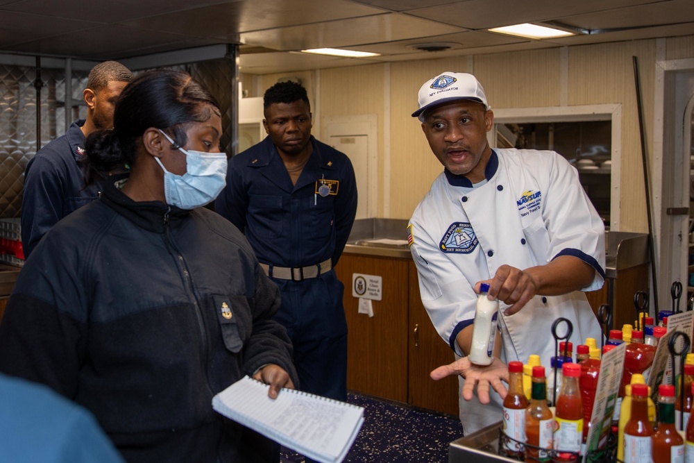 USS Bataan Supply Department Participates In Inspection