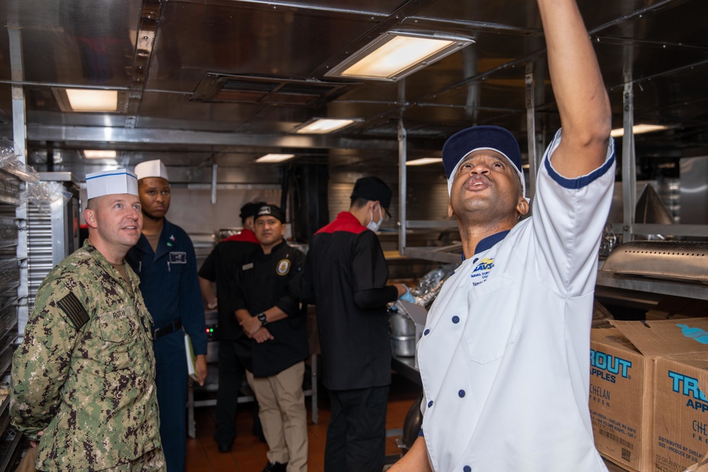 USS Bataan Supply Department Participates In Inspection