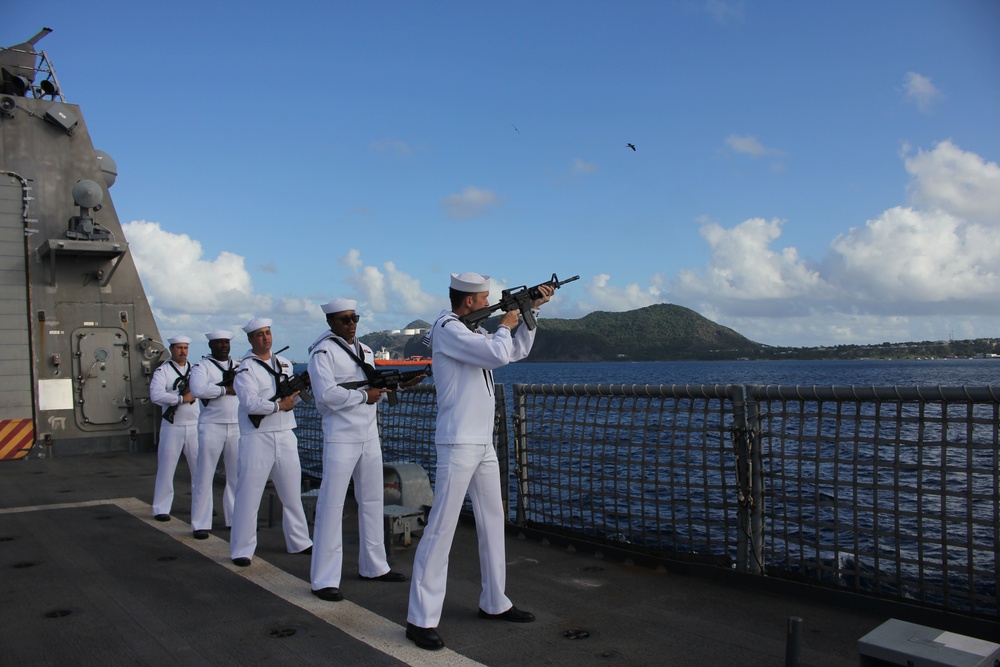 USS Milwaukee Celebrates Statia Day, Commemorating American History