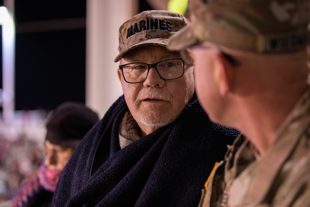 Vietnam veteran is recognized during University of Utah football game.