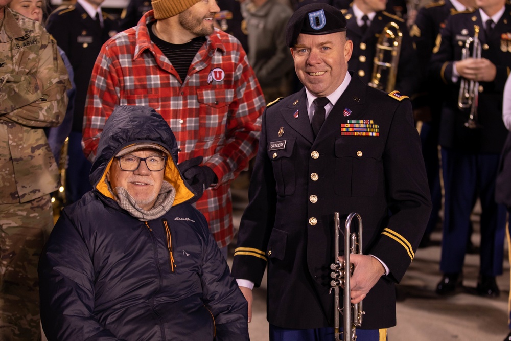 Vietnam veteran is recognized during University of Utah football game.