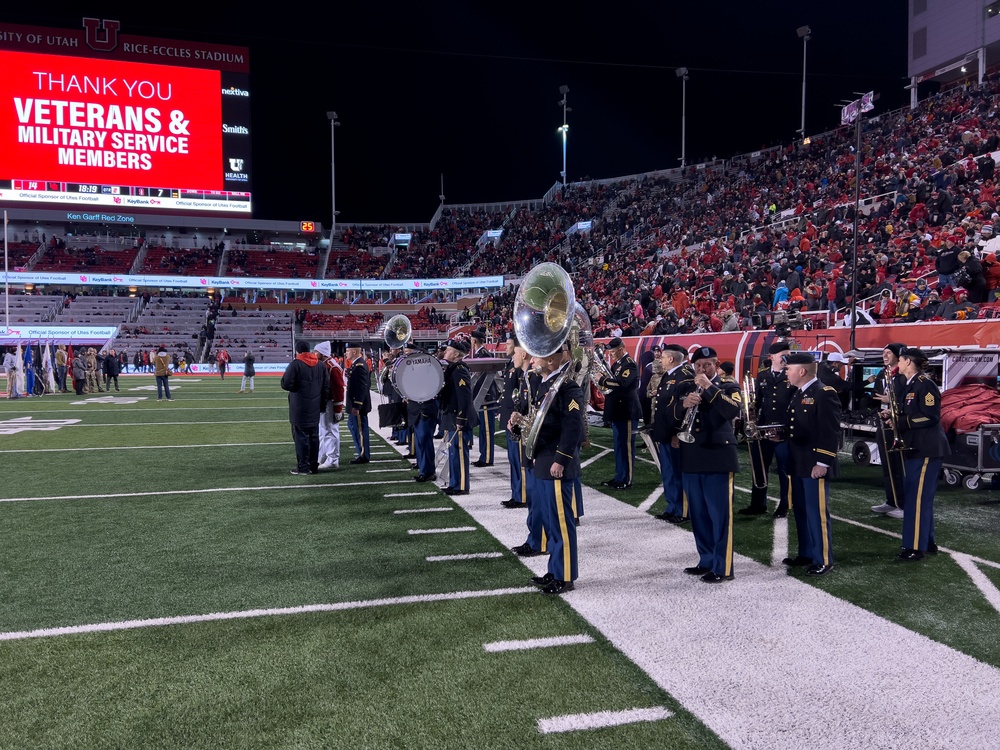 Vietnam veteran is recognized during University of Utah football game.