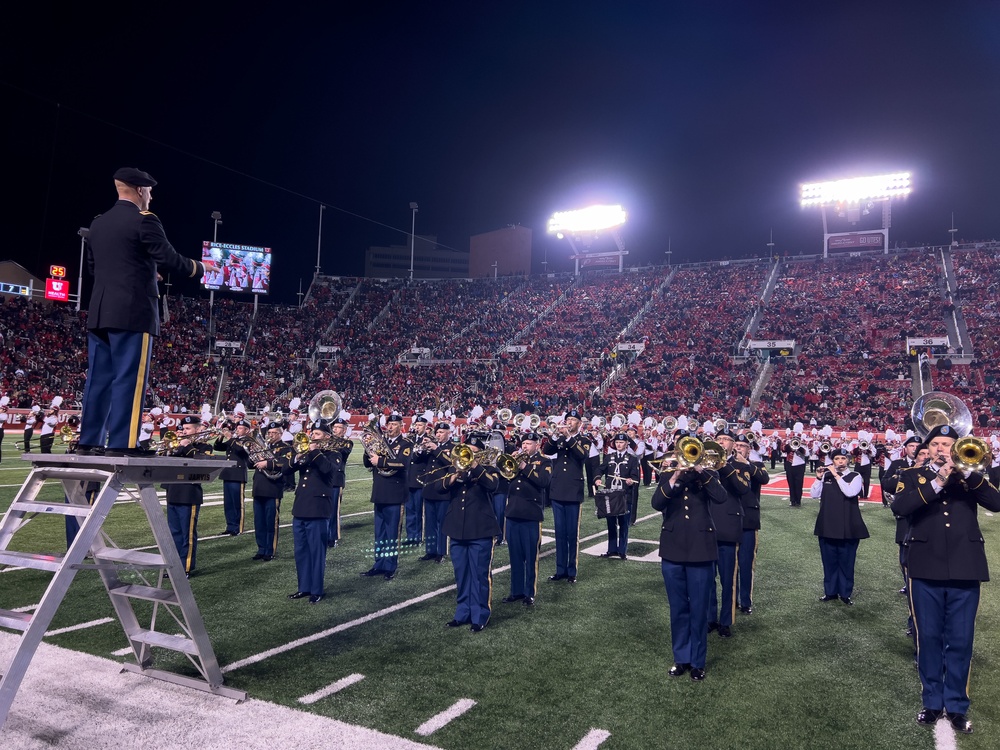 Vietnam veteran is recognized during University of Utah football game.