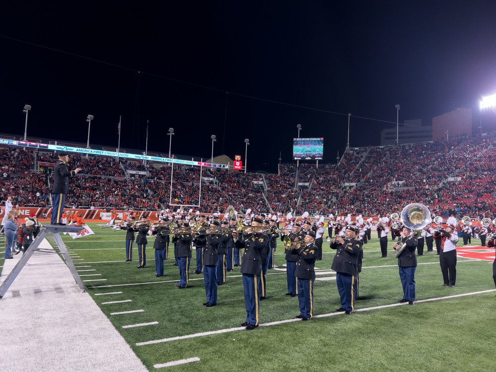 Vietnam veteran is recognized during University of Utah football game.