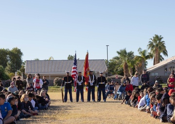 MAWTS-1 color guard performs at Desert View Academy