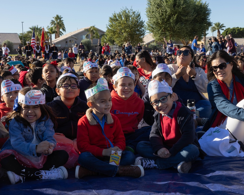 MAWTS-1 color guard performs at Desert View Academy