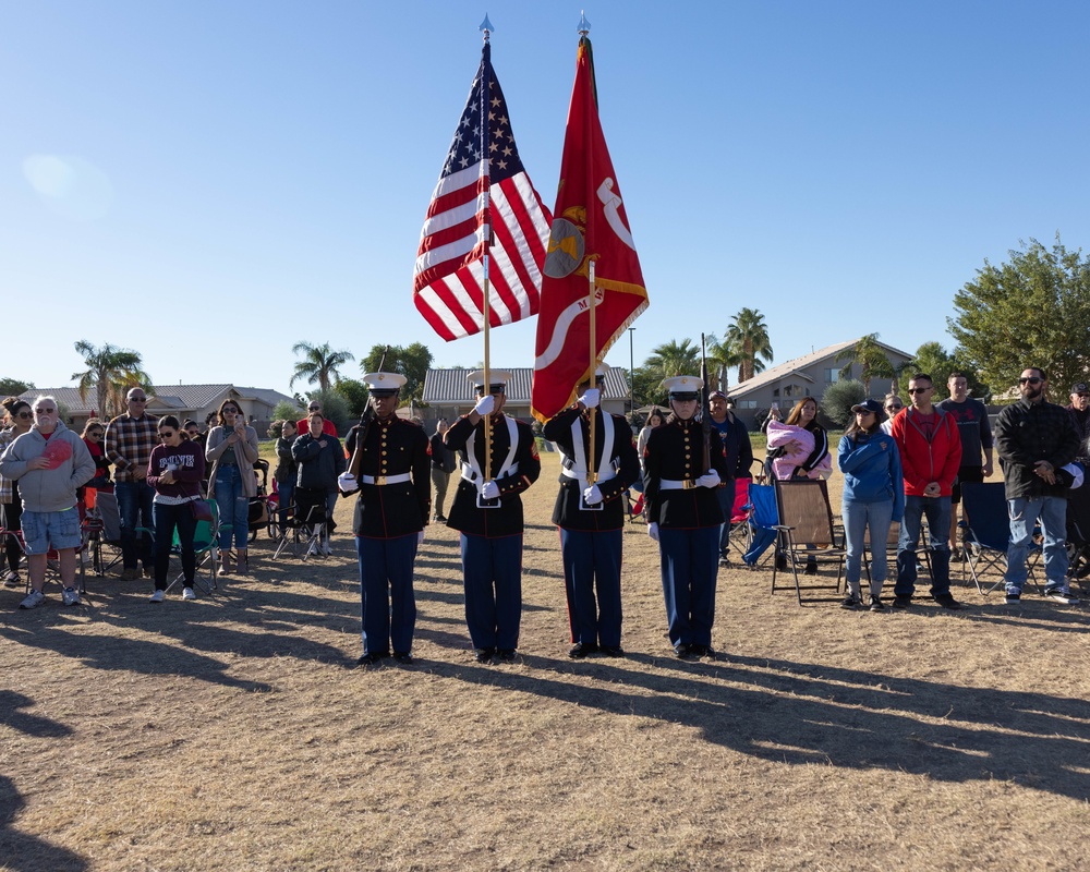 MAWTS-1 color guard performs at Desert View Academy