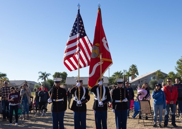 MAWTS-1 color guard performs at Desert View Academy