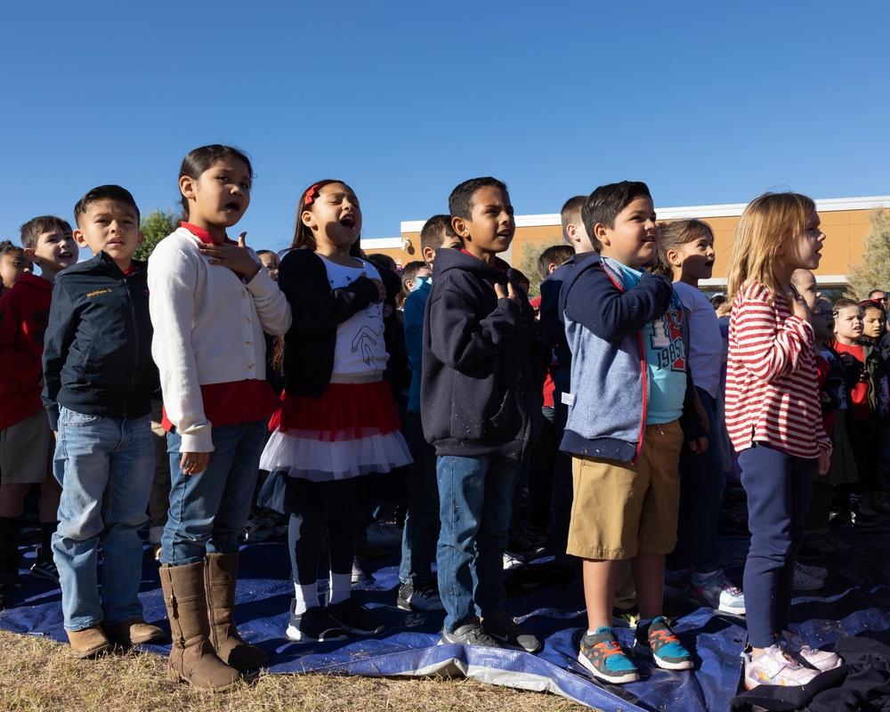 MAWTS-1 color guard performs at Desert View Academy