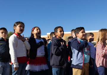 MAWTS-1 color guard performs at Desert View Academy