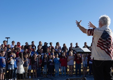 MAWTS-1 color guard performs at Desert View Academy