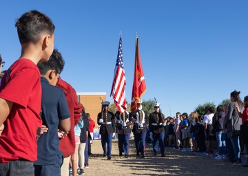 MAWTS-1 color guard performs at Desert View Academy