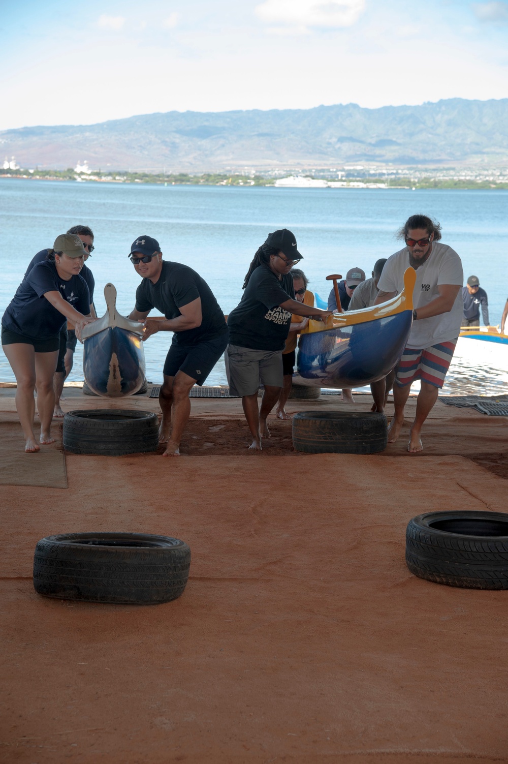 Wounded Warriors participate in outrigger canoe paddling as part of Warrior Care Month